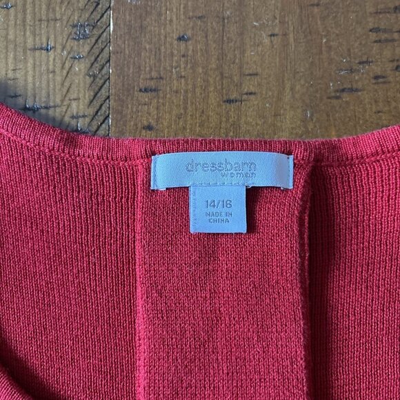 Dressbarn Woman Red Thick Sweater Size 14-16 - Picture 4 of 7